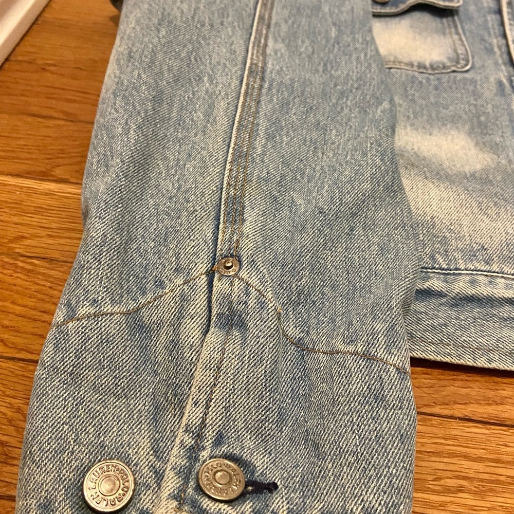 Polo Ralph Lauren Vintage Indian Head Native American Jean Jacket Denim Large - Picture 7 of 7